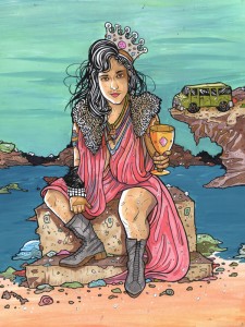 King of Cups tarot card illustration by Cristy C. Road